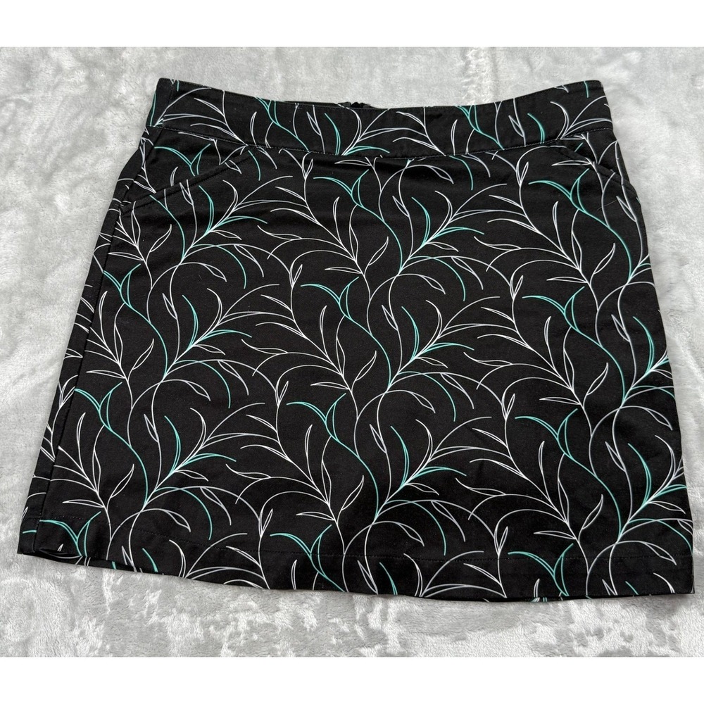 Pebble Beach Dry-Luxe Performance Active Skort Abstract Leaf Tennis Skirt Size 6